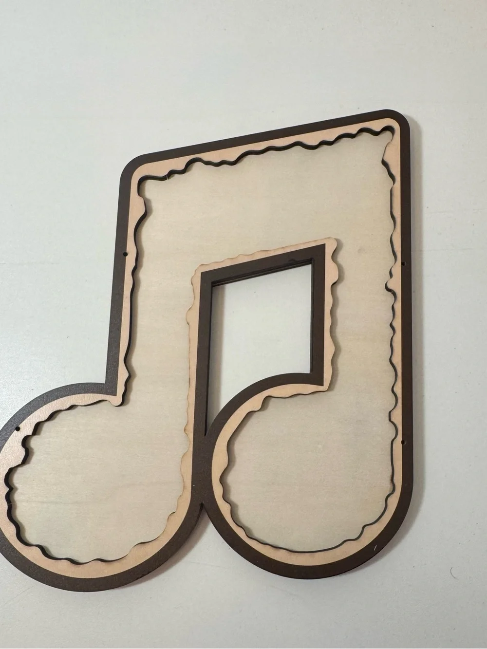 Two-Tone Brown & Natural Wooden Music Note Wall Decor